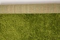 High angle shot of a green grass carpet roll Royalty Free Stock Photo