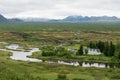 High angle shot of a green landscape in Thingvellir, Iceland ÃÅ¾ingvellir Thingvellir Iceland