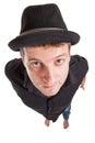 High angle shot of handsome man with hat Royalty Free Stock Photo