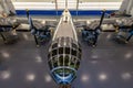 High angle shot of the historic Boeing B-29 Superfortress plane on display