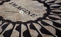 High angle shot of John Lennon's 'Imagine' memorial located in New York, NY