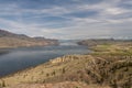 High angle shot of the Kamloops Lake under a blue cloudy sky in Canada Royalty Free Stock Photo