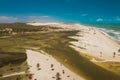 High angle shot of the kitesurt lagoon of Cauipe, near Cumbuco and Fortaleza, Northern Brazil Royalty Free Stock Photo