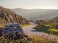 High angle shot of a road in the Serras de Aire e Candeeiros Nature Park in Portugal