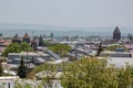 High angle shot of a scenic daytime view of Armenian churches in Gyumri, Armenia