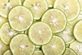 High angle shot of slices of fresh lime Royalty Free Stock Photo