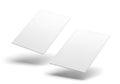 Two blank white cards floating in the air with soft shadows Royalty Free Stock Photo