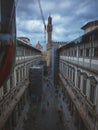 High angle shot of Uffizi Gallery alley Royalty Free Stock Photo
