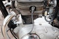 High angle shot of a vintage motorcycle engine Royalty Free Stock Photo