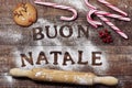 Text buon natale, merry christmas in italian