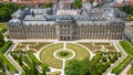 High-angle shot of Wurzburg Residence with gardens. Germany.