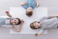 High angle of smiling kids Royalty Free Stock Photo