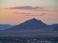 High angle sunset view of the famous Henderson cityscape