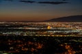 High angle sunset view of the famous Henderson cityscape