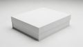 A clean and minimalist high-angle shot of a blank rectangular white cardboard gift or product box with a separate lid, isolated on Royalty Free Stock Photo