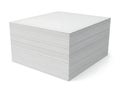 A thick stack of blank white paper or card stock isolated against a clean white background Royalty Free Stock Photo