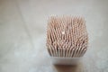 High angle top view of wood needles or wooden tooth picks Royalty Free Stock Photo