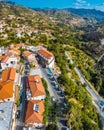 High angle view on Agros village. Limassol District, Cyprus