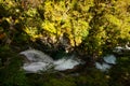 High angle view of Anderson Cascades falls, cascade waterfall on Milford Track Great walk, Fiordland, New Zealand