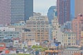 High angle view on apartment buildings and skyscrapers of New York