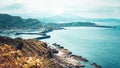 High-angle view of Badouzi Seaside Park connecting Chaojing Park and Huanbao Repopulation Park