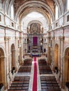 High Angle view Basilica Nave at Palace of Mafra - Mafra, Portugal