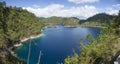 High angle view of the beautiful lake of Montebello in Chiapas, Mexico Royalty Free Stock Photo