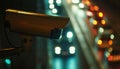 High Angle View Of Blurred Tail Lights On The Road Captured By Cctv And Security Cameras Royalty Free Stock Photo