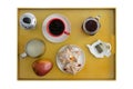 High Angle View of Breakfast Tray for Two Royalty Free Stock Photo