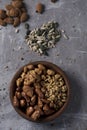 Assortment of garrapinadas, spanish candied nuts