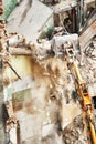 High angle view of a building demolition in progress Royalty Free Stock Photo