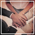 Business team stacking hands Royalty Free Stock Photo