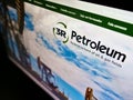 High angle view of business website with logo of Brazilian oil and gas company 3R Petroleum S.A. on screen.