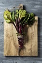 Raw beetroot on a rustic wooden table Royalty Free Stock Photo