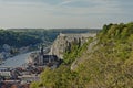 Aerial view on the city of Dinant along river meuse Royalty Free Stock Photo