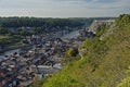 Aerial view on the city of Dinant along river meuse Royalty Free Stock Photo