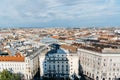 High angle view of the cityscape of Budapest