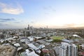 High Angle View Of Cityscape During Sunset Royalty Free Stock Photo