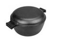 High Angle View On The Closed Cast Iron Pan Isolated