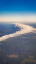 High angle view of a cloud formation on the blue sky Royalty Free Stock Photo