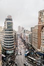 High angle view of commercial street a rainy day