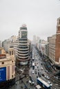 High angle view of commercial street a rainy day