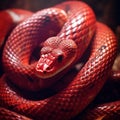 High angle view of corn snake or red rat snake Royalty Free Stock Photo