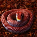 High angle view of corn snake or red rat snake Royalty Free Stock Photo