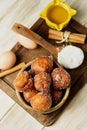 Bunyols de Quaresma, Catalan pastries eaten in Lent Royalty Free Stock Photo