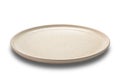 High angle view of empty brown spotted shallow ceramic plate