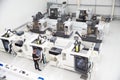 High Angle View Of Engineering Workshop With CNC Machines