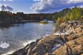 High angle view of High Fall - waterfall in public park at Bracebridge, Ontario, Canda Royalty Free Stock Photo