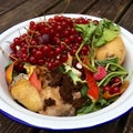 High angle view of fresh organic rubbish with red currants in a small white bowl for recycling Royalty Free Stock Photo