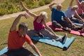 Group of senior people exercising in the park Royalty Free Stock Photo